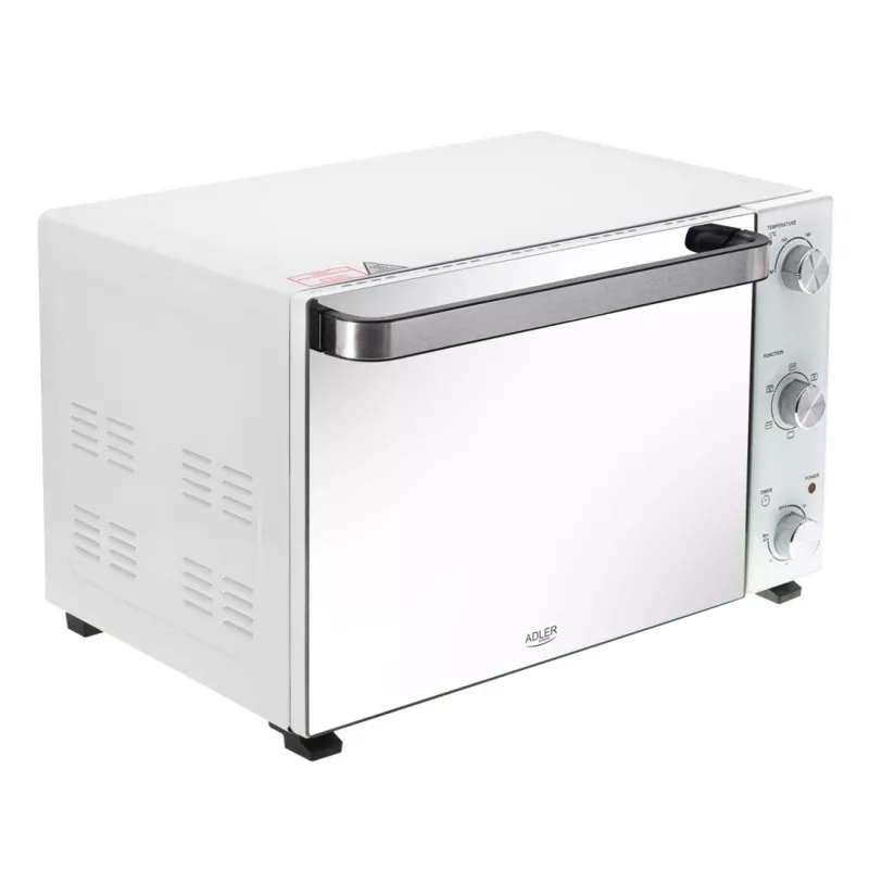 Horno de sobremesa eléctrico Adler AD 6027, 48 L de capacidad, 1800 W, blanco