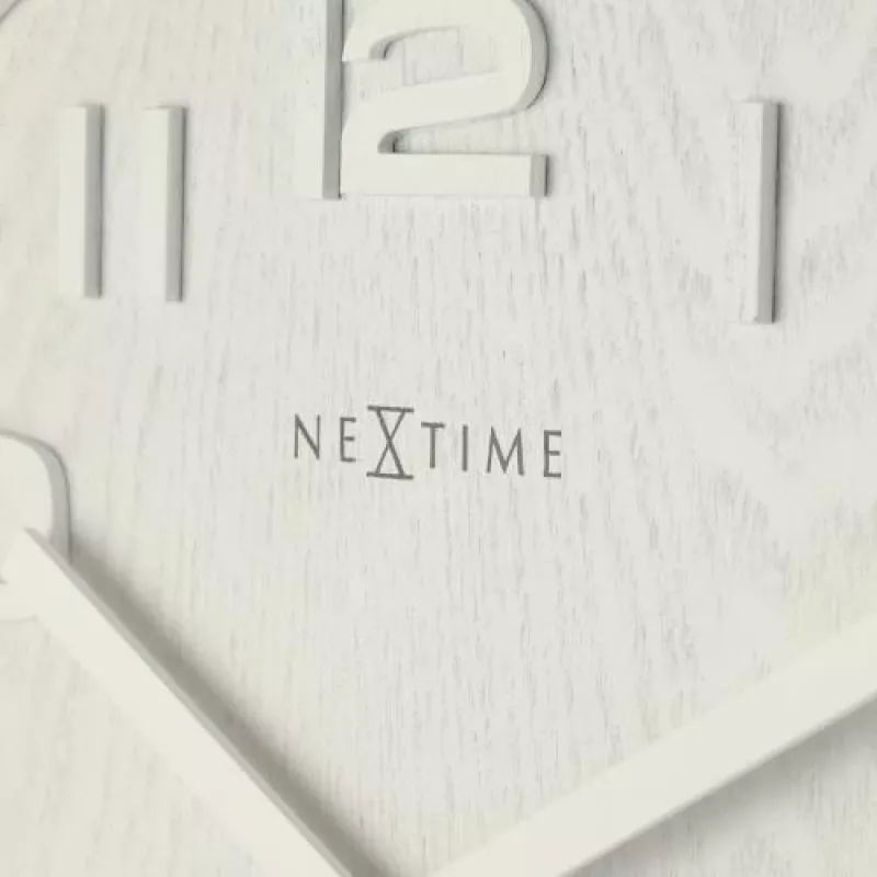 NeXtime 3096WI - Reloj de pared - Reloj de cuarzo - Redondo - Blanco - Madera - Madera