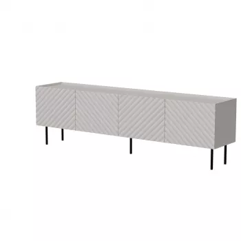 Mueble TV Cama LUCCA 4D 200x40x59 cm, acabado cashmere, tapa de aglomerado gris