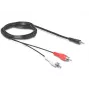 Cable de audio DeLOCK 84000 1,5 m 2xRCA 3,5 mm negro