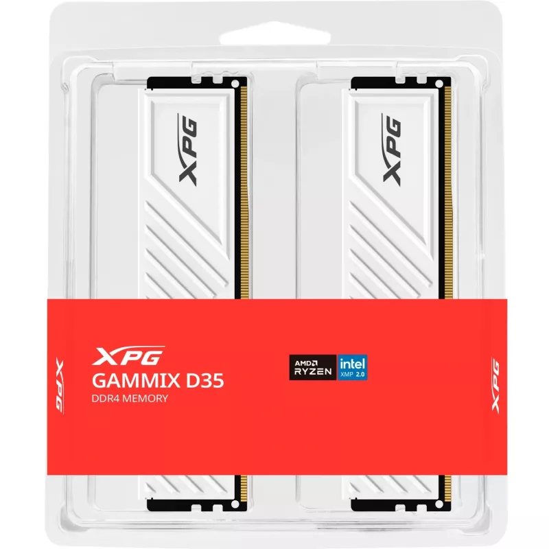 DIMM 32 GB DDR4-3600 (2x 16 GB) Dual-Kit, memoria blanca, AX4U320016G16A-DTWHD35, XPG Gammix D35, INTEL XMP