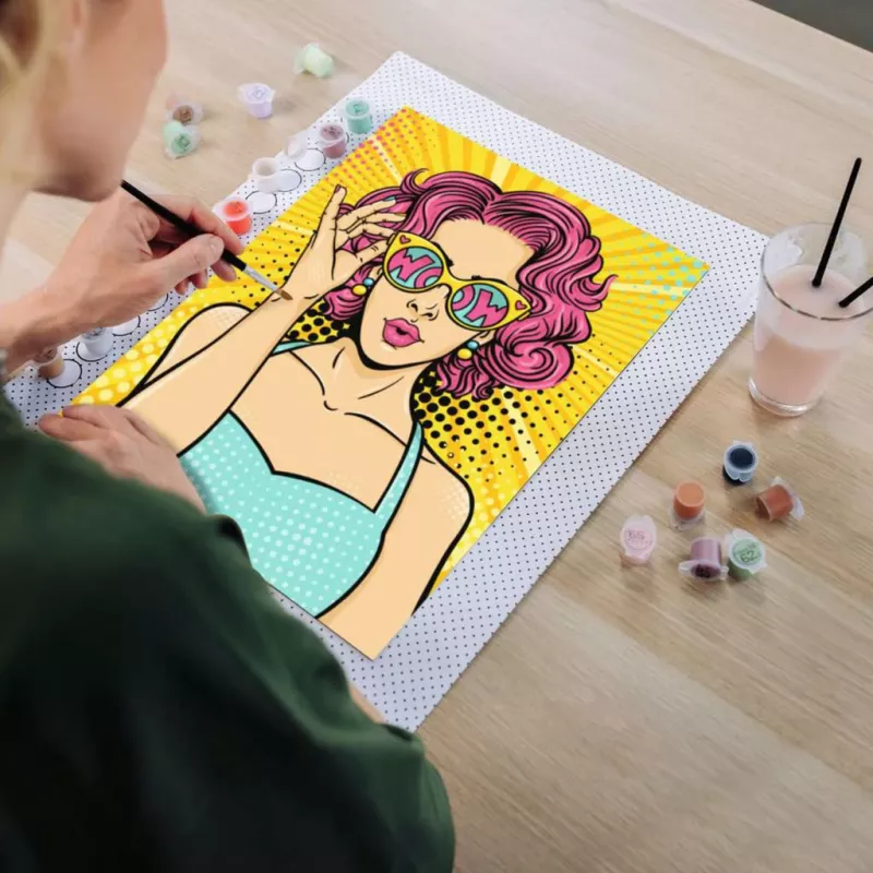 Set de pintura Ravensburger CreArt ART Collection Canvas Edition — Lady in Pink (PopArt)