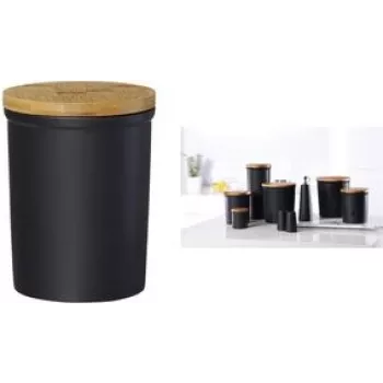 Fiambrera ritzenhoff & breker Jasper negra 1800 ml gres con tapa de bambú