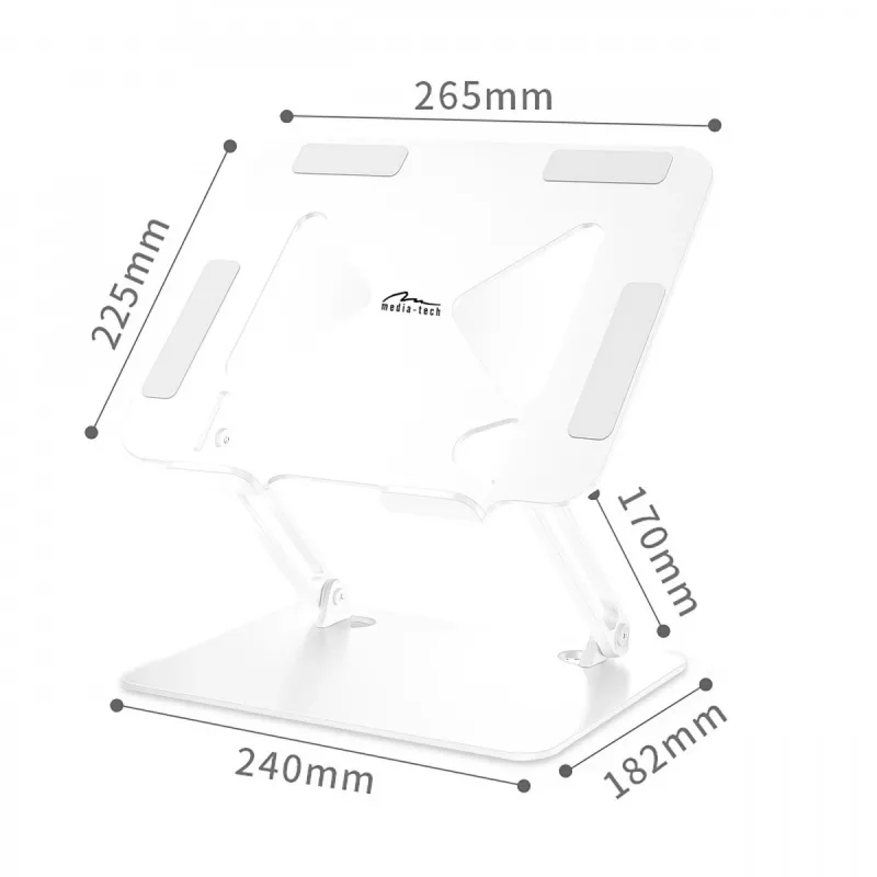 Soporte para portátil MEDIA-TECH – soporte para portátil MT2661W (blanco)