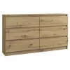 Cómoda Topeshop M6 140 ARTISAN Roble 6 cajones