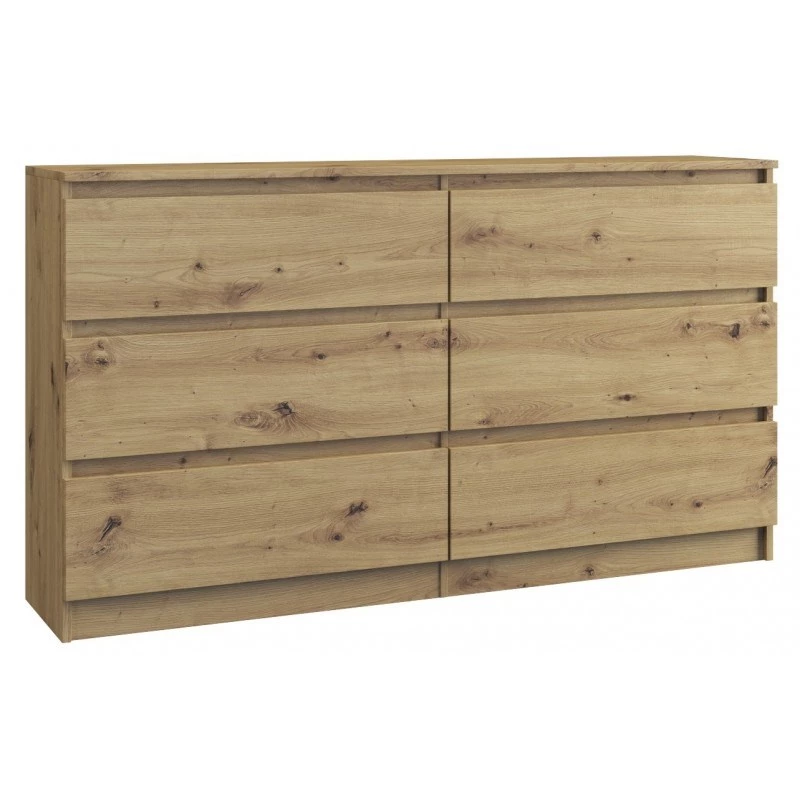 Cómoda Topeshop M6 140 ARTISAN Roble 6 cajones