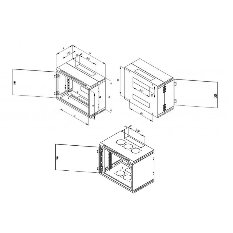 Rack de montaje en pared Triton 19 pulgadas rack montaje en pared 4U/250