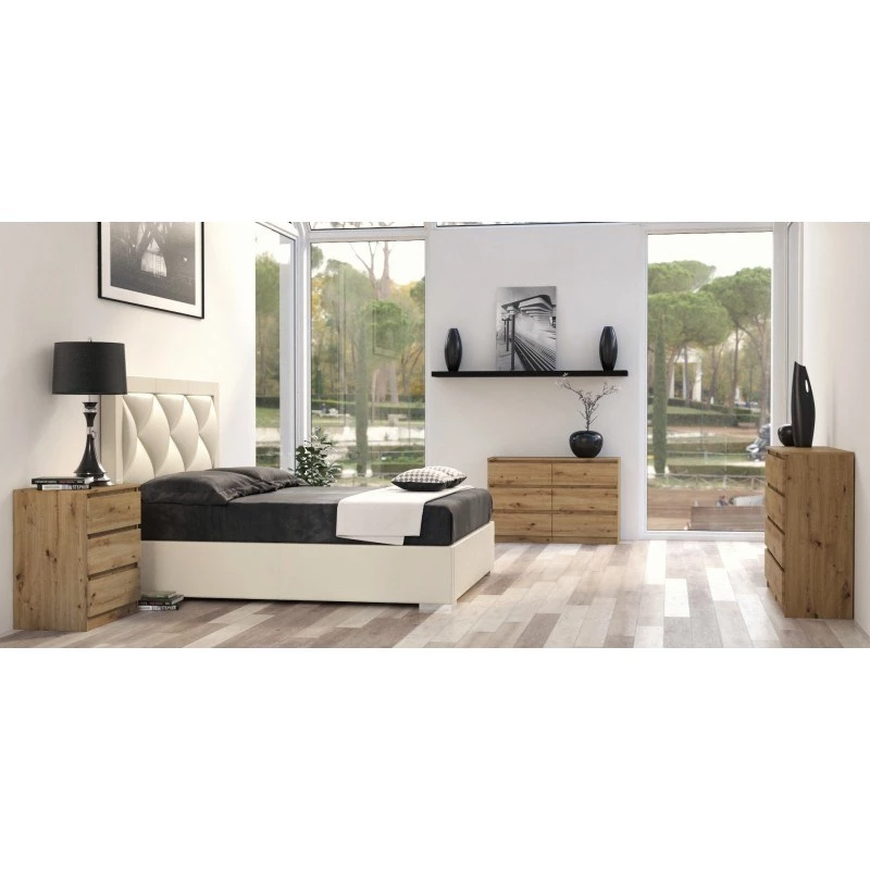 Cómoda Top e shop M6 120 ARTISAN, acabado roble, 6 cajones, 1200×300×770 mm