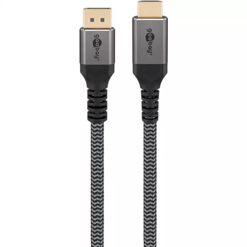 Goobay 65269 Adaptador de cable de vídeo 2 m DisplayPort HDMI Gris (65269)