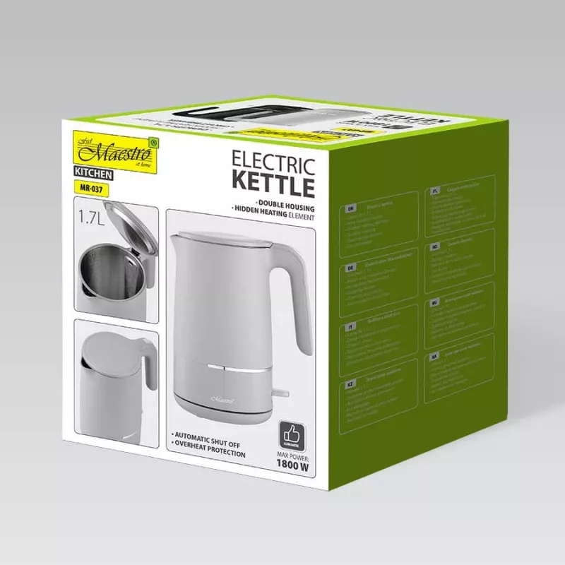 Maestro MR-037 hervidor 1,7 L 1800 W (MR-037-GREY) gris