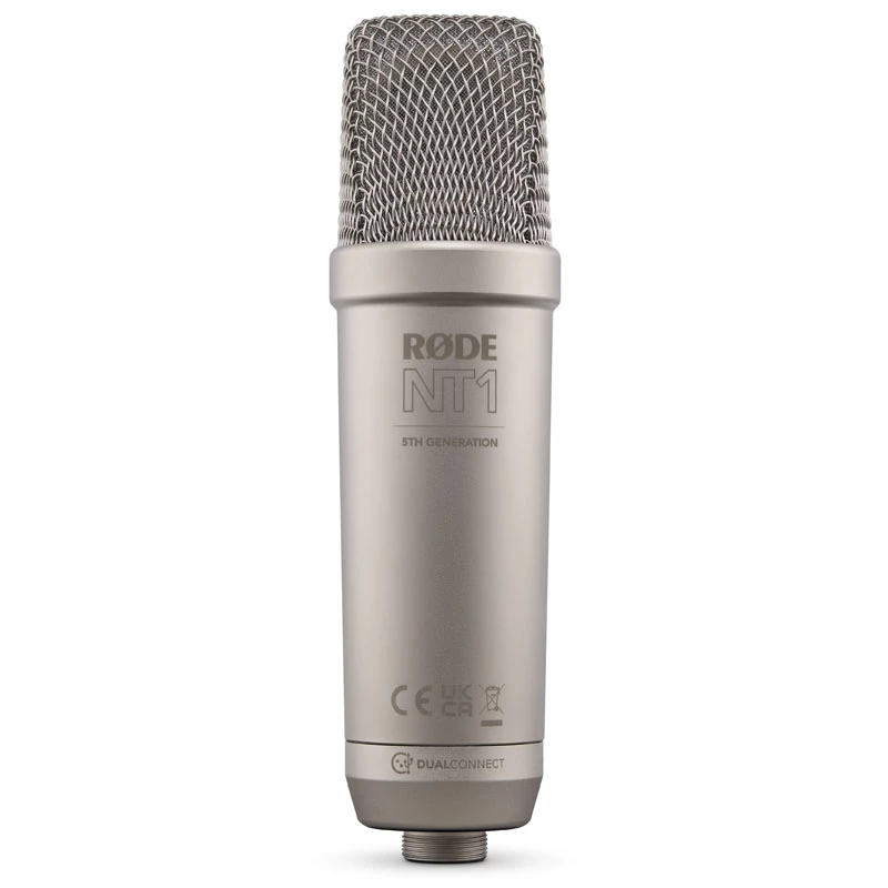 Rode NT1 5th Generation Micrófono de condensador de estudio con XLR y USB, plata (NT1GEN5)