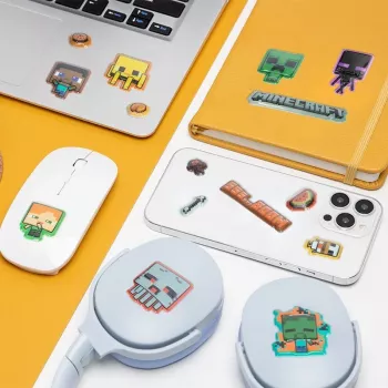 Paladone Minecraft Puffy Gadget Decals PP13218MCF — pegatinas decorativas Puffy para dispositivos