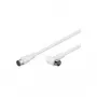 Wentronic Goobay cable de conexión en ángulo para SAT, F-Quick, 100 % apantallado, blanco, 1,5 m – conector F macho (Quick) conector F macho (Quick) 90° (67347)