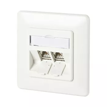 METZ CONNECT BTR Tomas enrasadas con módulos de 180° - Toma de conexión, empotrar - RJ-45 X 2 (130B11D21002-E)