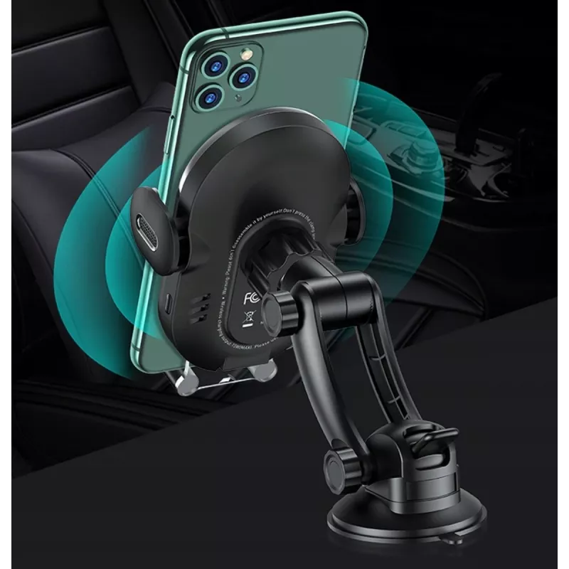 Soporte magnético para coche para smartphones usams US-CD131 15W automático para parabrisas y salpicadero