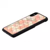 Funda protectora iKins para iPhone XS / iPhone X, estampado rombos, negra