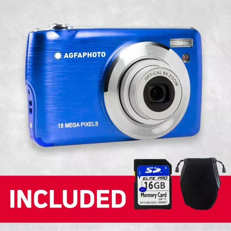 Agfa Photo DC8200 Azul + Funda + tarjeta SD 16 GB
