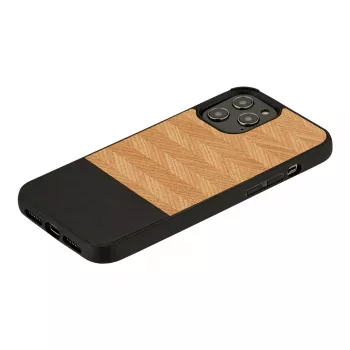 Funda para móvil Man and Wood para iPhone 12 / 12 Pro — espiga Nero negro