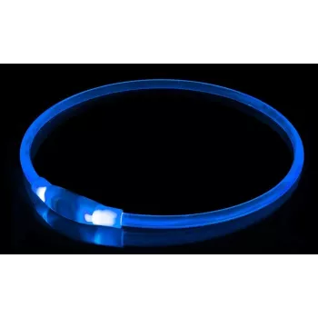 Collar LED KABB azul para perros y gatos – recargable, collar de seguridad ajustable con iluminación