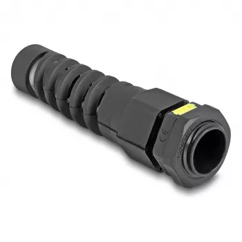 Prensaestopas DeLOCK M20 con ventilación y alivio de tracción IP68 resistente al polvo y al agua negro 2 uds.