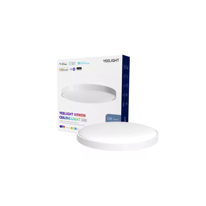 Lámpara de techo Yeelight Arwen 550S — 50W LED, 3500 lm, RGB, regulable, 55,5 cm de diámetro, IP50, Wi‑Fi/Bluetooth, CRI 95