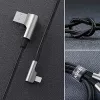 CB-AL01 Cable de nailon OEM negro USB Lightning 2m conectores en ángulo de 90 grados C