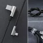 CB-AL01 Cable de nailon OEM negro USB Lightning 2m conectores en ángulo de 90 grados C