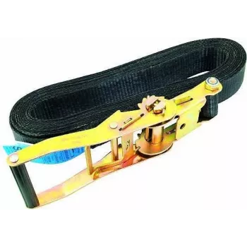 OMNITRONIC cinta de amarre S800 con carraca, 8 m / 50 mm, negra