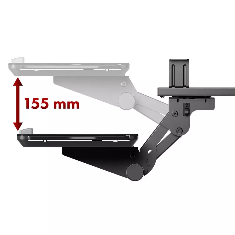 Soporte de teclado bajo mesa Maclean, regulable, máx. 5 kg, negro, MC-156 B