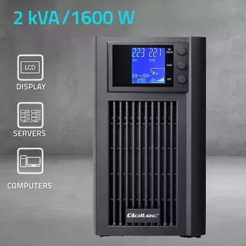 SAI QOLTEC onda senoidal pura 2kVA 1600W con AVR y pantalla LCD