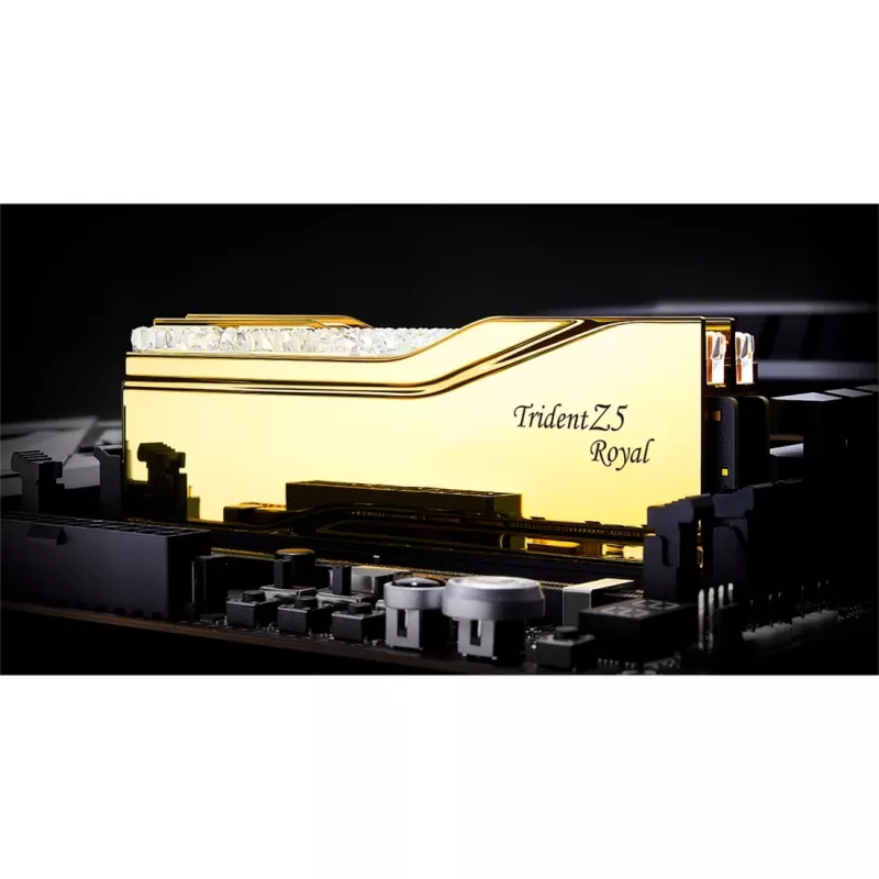 DIMM 32 GB DDR5-6000, memoria dorada, F5-6000J2836G16GX2-TR5G, Trident Z5 Royal RGB, INTEL XMP