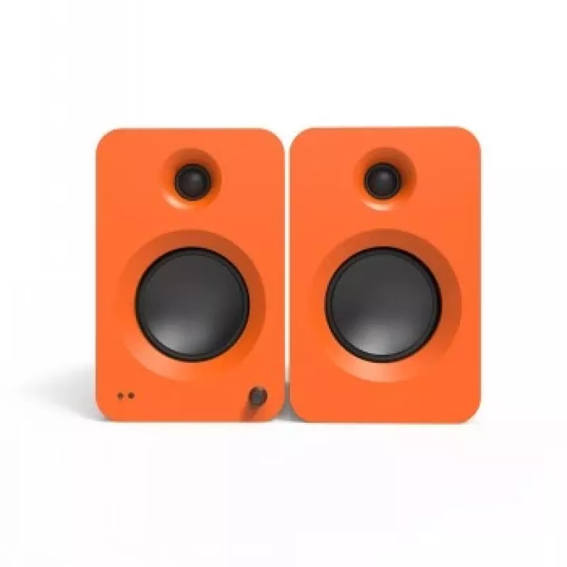 Altavoces de estantería activos Kanto Audio 200W con HDMI Arc, USB-C y Bluetooth 5.3 – naranja mate, pareja (incluye cable de alimentación Type-C)