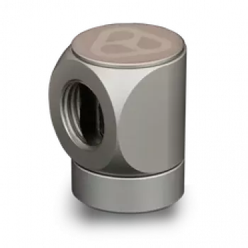Thermal Grizzly DeltaMate Rotary FF90° – Conector de refrigeración líquida, níquel mate, 1 ud. (TG-DM-FIT-0210)