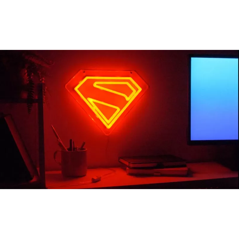 Luz LED de neón para pared Paladone Superman PP14478SMTVN, letrero de pared decorativo