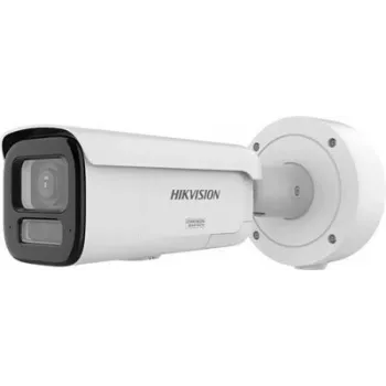 Cámara IP tipo bala Hikvision Pro Series ColorVu 4 MP objetivo varifocal motorizado 2,8–12 mm, CMOS de 1/1,8 inch, cableada, interior/exterior, Blanco