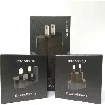 BlackBerry Rapid Travel Charger RC-1500, Multipin EU/UK/NA, negro (pack de 3) (RC-1500)