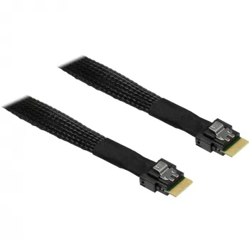 Cable MiniSAS SFF 8654-4i > SFF 8654-4i (negro, 0,7 metros)