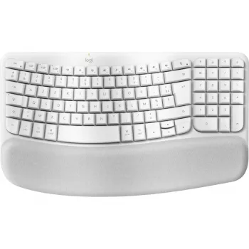 Logitech Ergo Series Wave Keys for Mac - Teclado - Inalámbrico - Bluetooth LE - AZERTY - Francés - blanco roto (920-012406)