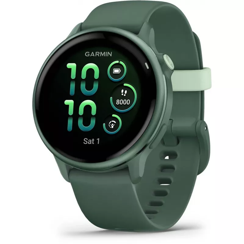 Smartwatch GARMIN vívoactive 6 – reloj deportivo, carcasa de aluminio/polímero de 42 mm, AMOLED 1,2 pulgadas, GPS, 5 ATM, HR óptico, SpO2, 8 GB, verde