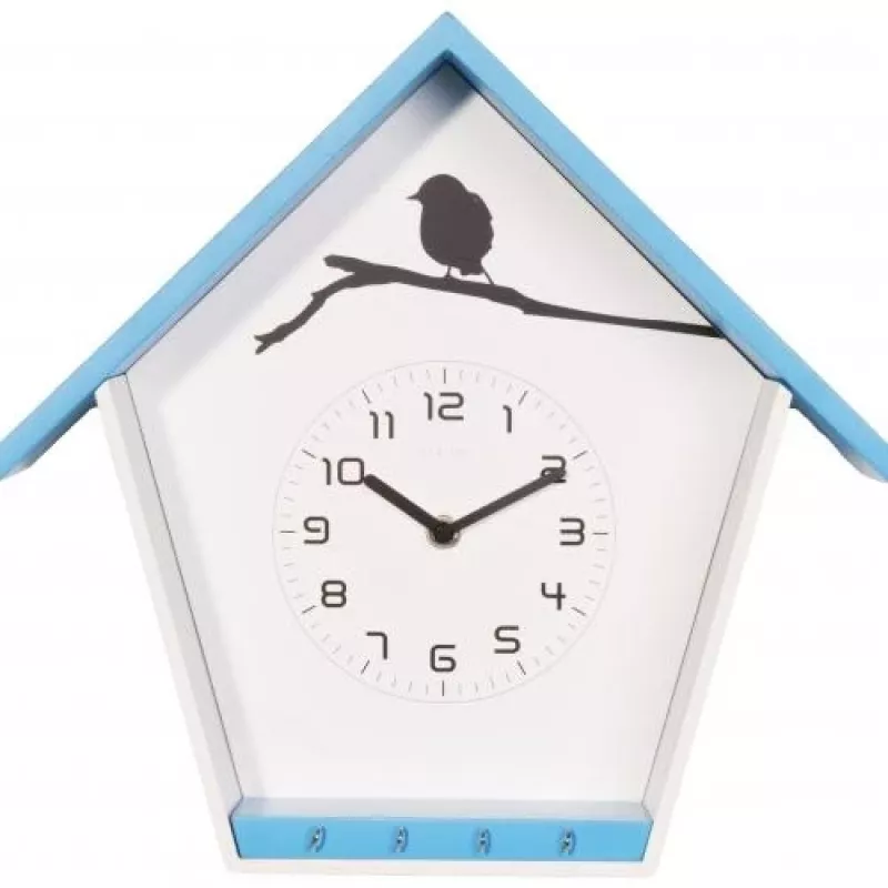 Reloj NeXtime 3109bl Cuckey, 30,5x33x11 cm, pared, azul/blanco