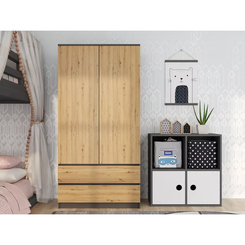 Topeshop SZAFA MALWA AN/AR K armario ropero de dormitorio 5 estantes 2 puerta(s)
