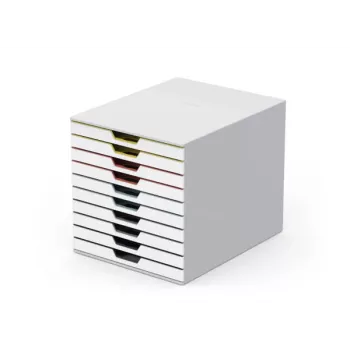Caja de almacenamiento Durable VARICOLOR Mix 10 plástico multicolor blanco 763027