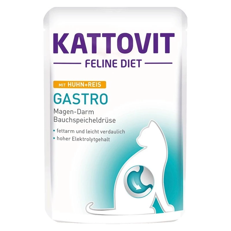 KATTOVIT Feline Diet Gastro - alimento húmedo para gatos - 12 x 85g