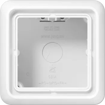 Toma de pared JUNG CD 581 A WW, blanca, carcasa de duroplast, 85×85×47 mm