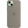 Funda de silicona Apple iPhone 15 Plus MagSafe Clay