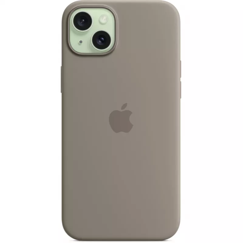 Funda de silicona Apple iPhone 15 Plus MagSafe Clay
