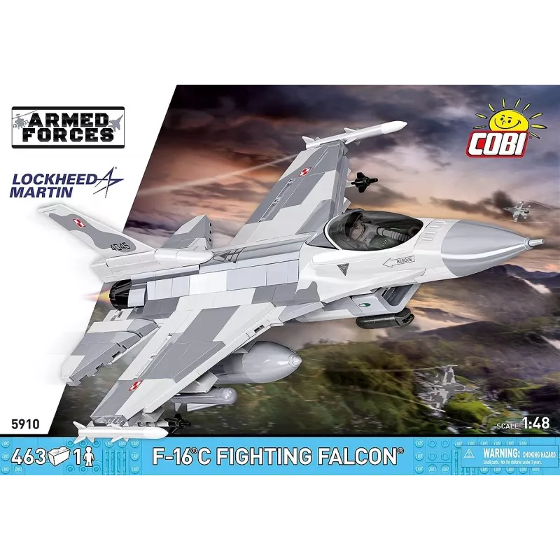 Set de construcción Cobi F-16C Fighting Falcon – 463 piezas, maqueta a escala