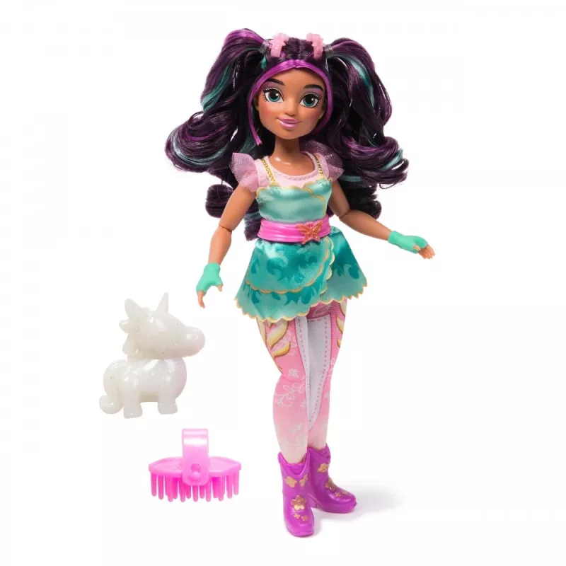 Muñeca de moda Spinmaster Unicorn Academy Ava modelo 6072649 – muñeca de moda con conjunto temático y accesorios