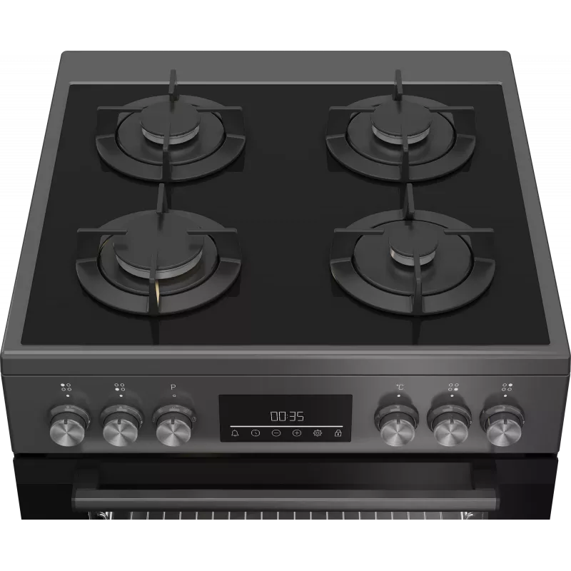 Placa de gas con horno eléctrico BEKO FBM62330GADSN 60 cm, gris, clase de eficiencia energética A