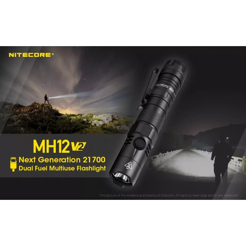 Linterna de mano Nitecore MH12 V2 Negra